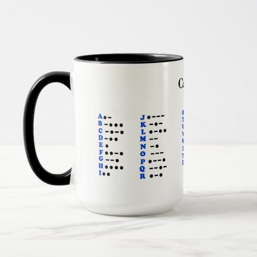 Tasse d'alphabet de code Morse et de diagramme de (Gauche)