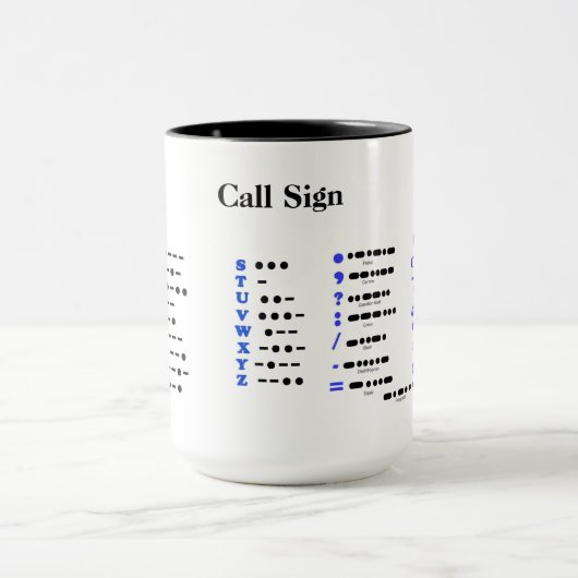 Tasse d'alphabet de code Morse et de diagramme de (Centre)