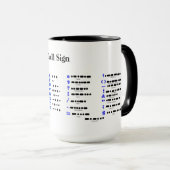 Tasse d'alphabet de code Morse et de diagramme de (Devant droit)