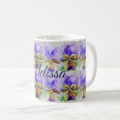Tasse dames d'amour floral fleurs aquarelle Viola (Devant droit)