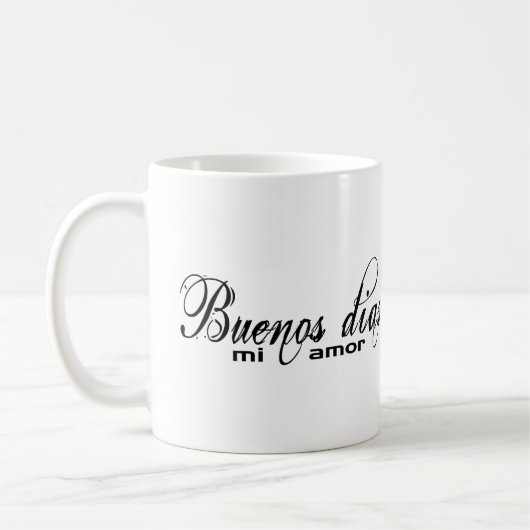 Tasse d'amor de MI de dias de Buenos (bonjour mon (Gauche)