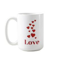 Tasse d'AMOUR avec des cœurs.