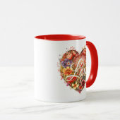 Tasse d'amour de cœur floral (Devant droit)