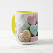 Tasse d'amour de cœurs de bonbons colorés (Devant gauche)