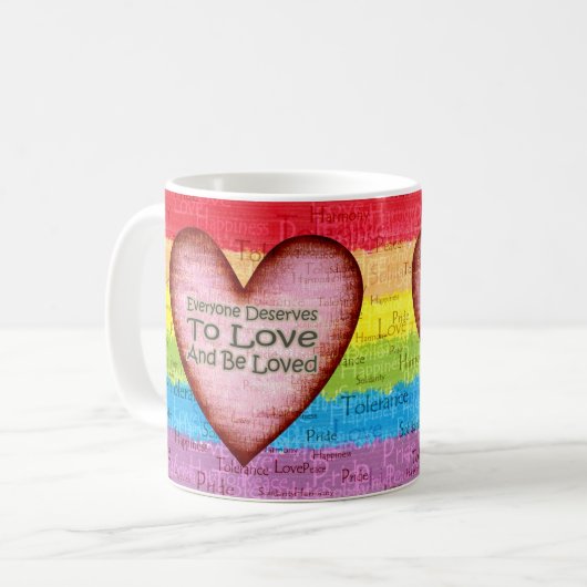 Tasse d'amour de fierté d'arc-en-ciel (Devant gauche)