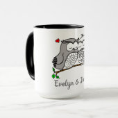 Tasse d'amour de hiboux personnalisés (Devant gauche)