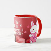 Tasse d'amour de lapin de Noël (Devant droit)