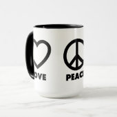 Tasse d'amour de paix d'amour (Devant gauche)