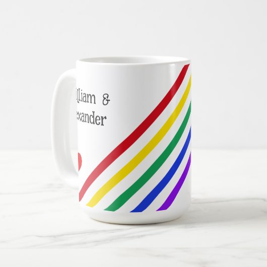 Tasse d'amour personnalisée avec des cœurs et des (Devant gauche)