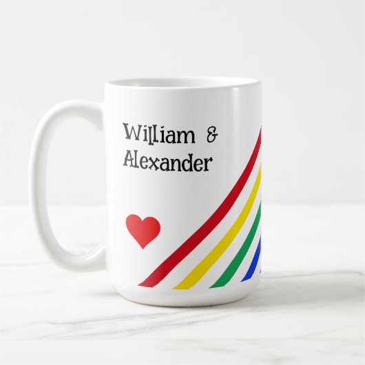 Tasse d'amour personnalisée avec des cœurs et des  (Gauche)