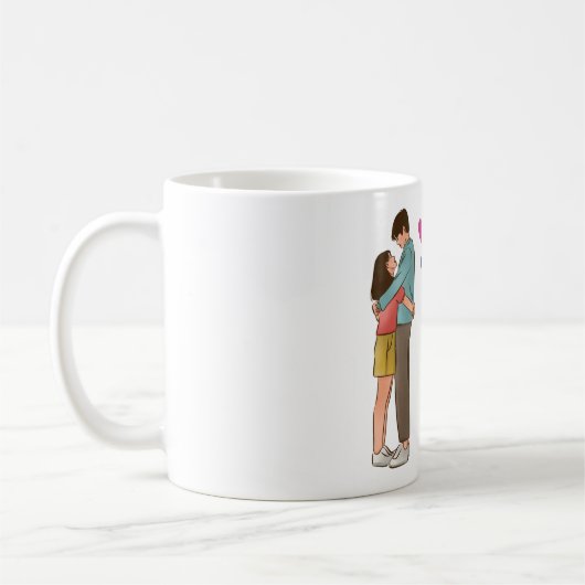 Tasse d'amour pour couple romantique (Gauche)