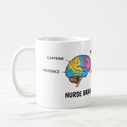 Tasse d'anatomie cérébrale d'infirmière drôle et s (Gauche)