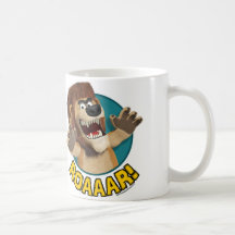 Tasse d'animal de lion de bande dessinée
