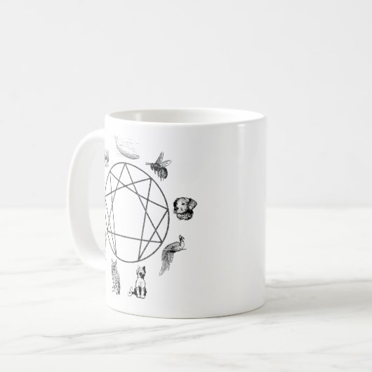 Tasse d'animaux d'Enneagram (Devant gauche)