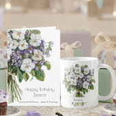 Tasse d'anniversaire de la fleur de naissance de f