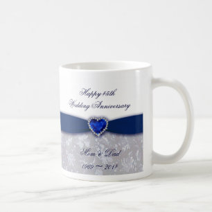 Tasse d'anniversaire de mariage de damassé
