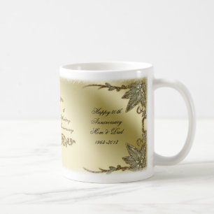Tasse d'anniversaire de mariage d'or