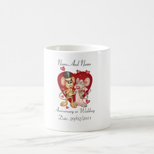 Tasse d'anniversaire ou de mariage personnalisable (Centre)