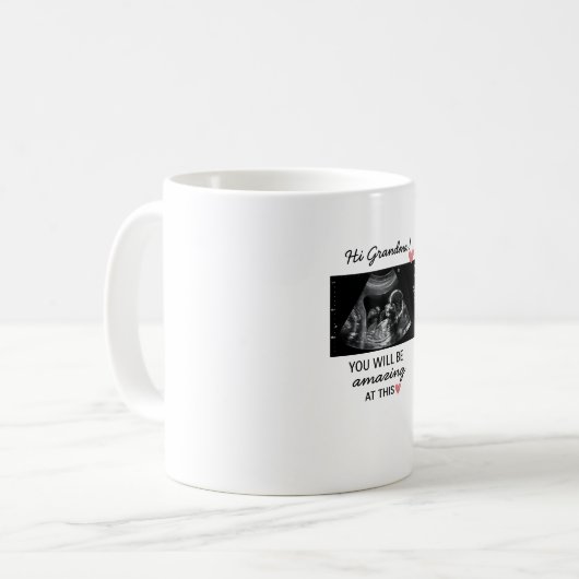 Tasse d'annonce de grossesse Hi Grand-mère | Échog (Devant gauche)
