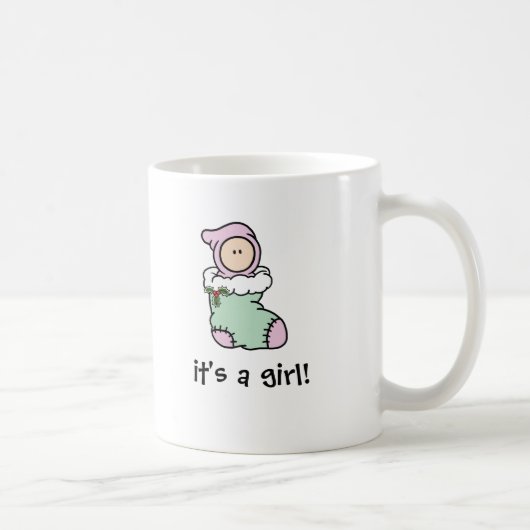 Tasse d'annonce de naissance C'est une fille (peau (Droite)