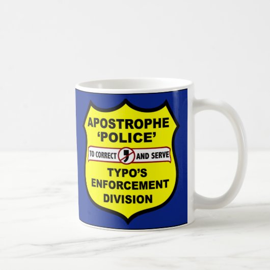 Tasse d'apostrophe de police de grammaire (Droite)