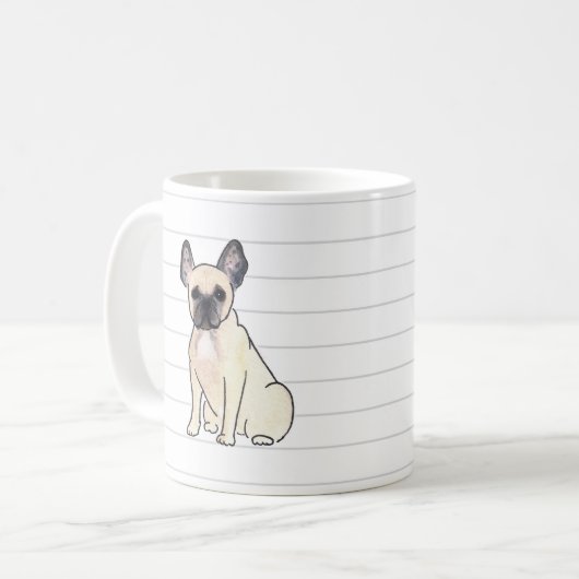 Tasse d'aquarelle de bouledogue français (Devant gauche)