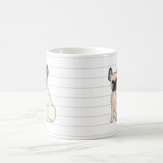 Tasse d'aquarelle de bouledogue français (Centre)