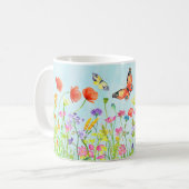 tasse d'aquarelle de fleurs sauvages et de (Devant gauche)