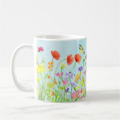 tasse d'aquarelle de fleurs sauvages et de (Gauche)
