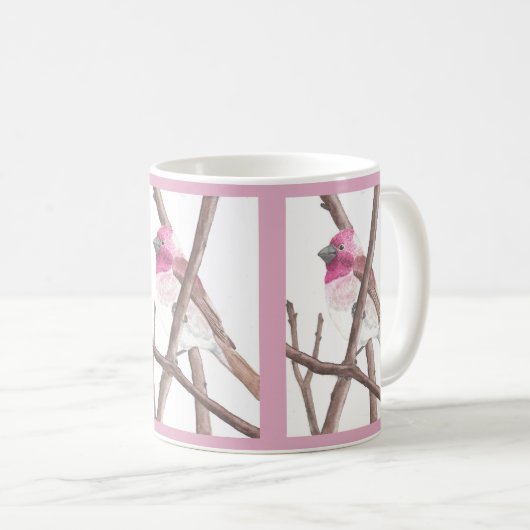 Tasse d'aquarelle de pinson pourpre (Devant droit)