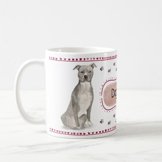 Tasse d'aquarelle de Pitbull (Gauche)