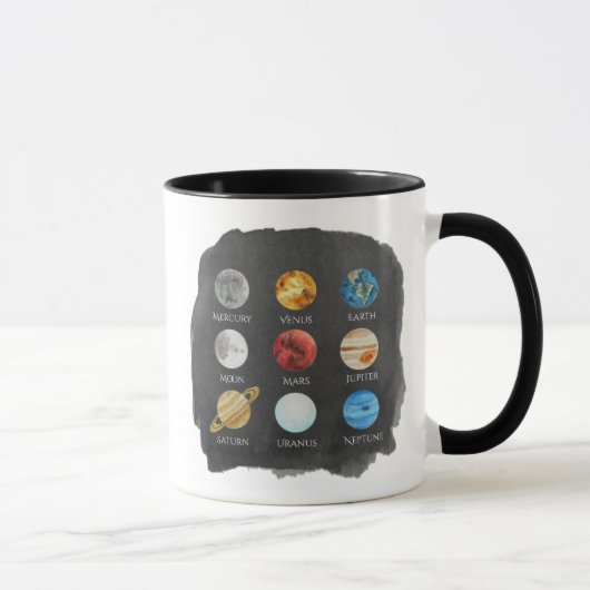 Tasse d'aquarelle de système solaire (Droite)
