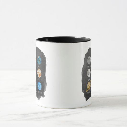 Tasse d'aquarelle de système solaire (Centre)