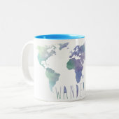 Tasse d'aquarelle d'envie de voyager (Devant gauche)