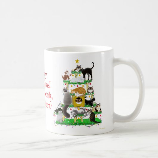 Tasse d'arbre de chat de Noël (Droite)