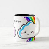 Tasse d'arc-en-ciel du Merci KAWAII par le (Devant droit)