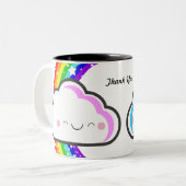 Tasse d'arc-en-ciel du Merci KAWAII par le (Devant gauche)