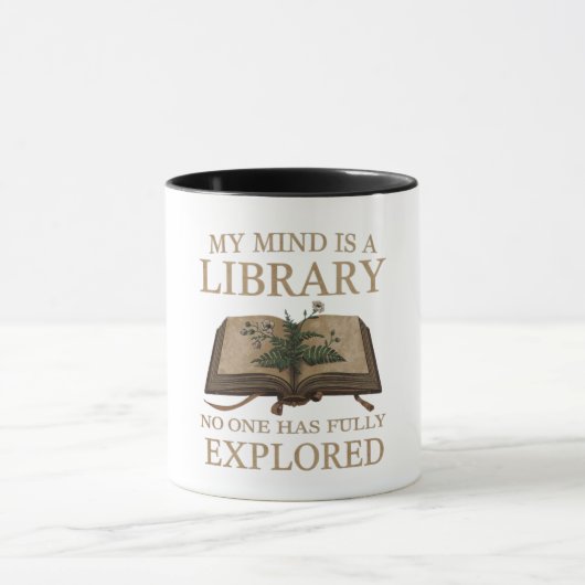Tasse Dark Academia | Mug Citation Bibliothèque (Centre)