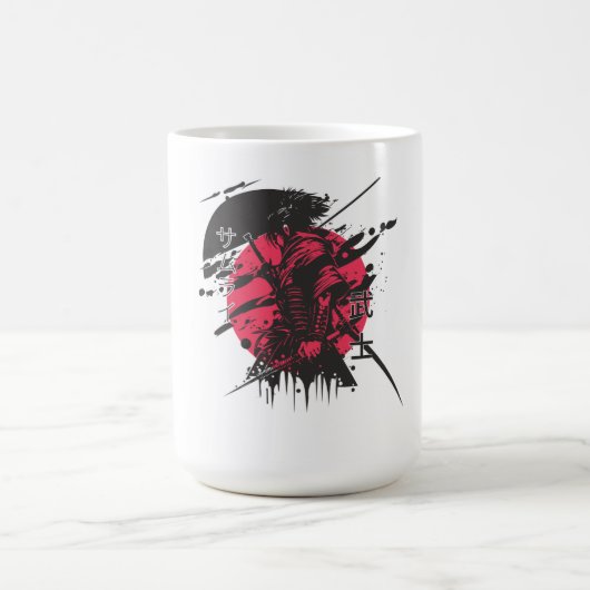Tasse d'art à l'encre de samouraï (Centre)