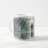 Tasse d'art à réflexion brumeuse 'Viens comme tu e (Devant gauche)