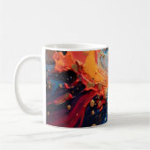 Tasse d'art abstrait acrylique fluide vibrant bleu (Gauche)
