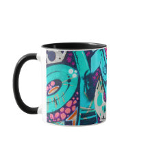 Tasse d'art abstrait coloré Mug vibrant Café artis