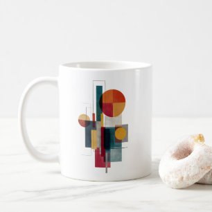 Tasse d'art abstrait géométrique Bauhaus coloré