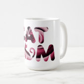 Tasse d'art abstrait rose pour maman de chat (Devant droit)