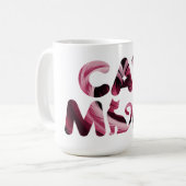 Tasse d'art abstrait rose pour maman de chat (Devant gauche)