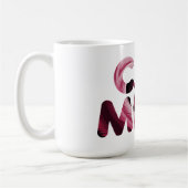 Tasse d'art abstrait rose pour maman de chat (Gauche)
