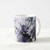 Tasse d'art abstrait violet foncé noir (Devant droit)
