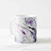 Tasse d'art abstrait violet foncé noir (Devant gauche)