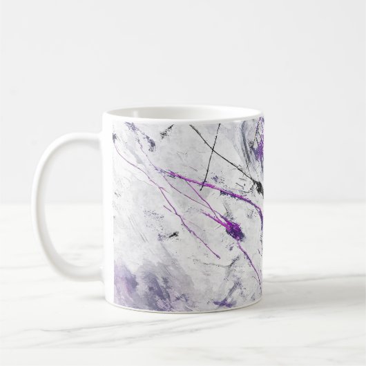 Tasse d'art abstrait violet foncé noir (Gauche)