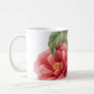 Tasse d'art botanique Camélia Rose Vintage